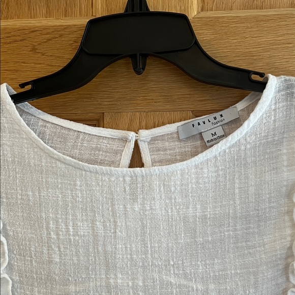 FAVLUX - Pretty White Ruffle Sleeve Blouse - Medium - Picture 7 of 16
